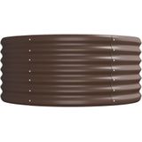 vidaXL Plantenbak 368x80x36 cm gepoedercoat staal bruin