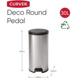 Curver Decobin Prullenbak - Rond - 30L - Metallic - Recycled Kunststof