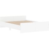 vidaXL Bedframe met hoofd- en voeteneinde wit 135x190 cm