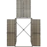 VidaXL Containerberging Enkel 70x80x117 cm Poly Rattan Grijs