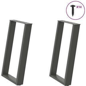 vidaXL - Eettafelpoten - 2 - st - U-vormigx() - cm - staal - antraciet