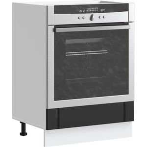 vidaXL - Lucca - Ovenkast - Zwart - Bewerkt Hout
