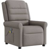 vidaXL Massagestoel verstelbaar stof taupe