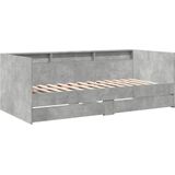vidaXL Slaapbank met lades 90x190 cm bewerkt hout betongrijs