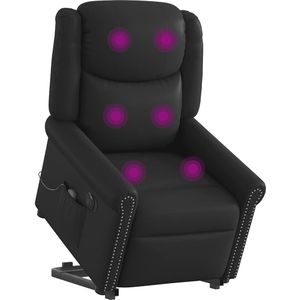 vidaXL Sta-op-massagestoel elektrisch kunstleer glanzend zwart