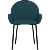 vidaXL Eetkamerstoelen 2 st fluweel blauw