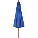 VidaXL Parasol Houten Paal 330 cm - Azuurblauw