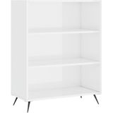 VidaXL Boekenkast 69,5x32,5x90 cm - Bewerkt Hout Hoogglans Wit