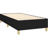 vidaXL Boxspring met matras stof zwart 80x200 cm