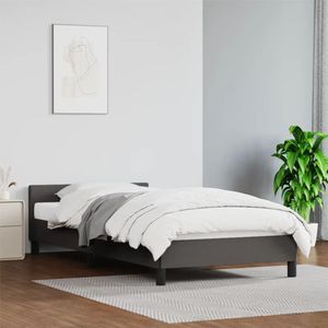 vidaXL Bedframe met hoofdeinde zonder matras 80x200 cm grijs