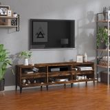 VidaXL Tv-meubel 150x30x44,5 cm - Bewerkt Hout - Gerookt Eikenkleurig