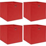 vidaXL-Opbergboxen-4-st-32x32x32-cm-stof-rood