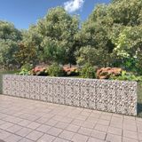 VidaXL Schanskorfmuur met Deksel 600x30x100 cm - Gegalvaniseerd Staal