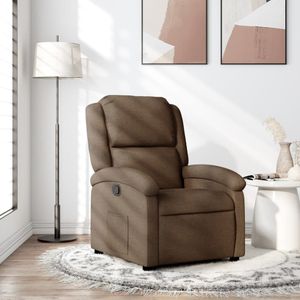 vidaXL Fauteuil verstelbaar stof bruin