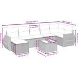 vidaXL 8-delige Loungeset met kussens poly rattan beige