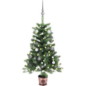 vidaXL Kunstkerstboom met verlichting en kerstballen 65 cm groen