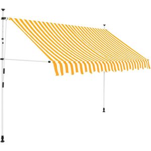 <p>Deze uittrekbare zonwering is ideaal voor gebruik voor het raam, op het terras, op het balkon of in de tuin. De luifel is water- en vuilafstotend en uv- en weerbestendig. Hij is gemaakt van hoogwaardig polyester met een PU-coating. Het sterke stalen frame maakt de luifel stevig en duurzaam.</p>
<p>De makkelijk te reinigen polyester luifel kan verwijderd en gewassen worden. Het product kan niet alleen als normale luifel, maar ook als volledige raambedekking worden gebruikt. De luifel is uitschuifbaar dankzij de handslinger en de hoogte en de hoek kunnen versteld worden. De handslinger voor het in- en uittrekken van de luifel kan zowel links als rechts bevestigd worden.</p>
<p>Montage is eenvoudig. Deze luifel is de perfecte keuze voor je buitenruimte en kan handmatig worden bediend.</p>
<ul>
  <li>Kleur: oranje en wit</li>
  <li>Materiaal: stof met PU-coating en stalen frame</li>
  <li>Breedte: 250 cm</li>
  <li>Maximale uitschuiflengte: 120 cm</li>
  <li>Flexibele installatiehoogte: 200 - 300 cm</li>
  <li>Diameter ondersteunende stang: 16 mm</li>
  <li>Lengte van de handslinger: 125 cm</li>
  <li>Handmatig bediend</li>
  <li>Water- en vuilafstotend</li>
  <li>Hoge lichtechtheid</li>
  <li>Eenvoudig te monteren</li>
  <li>Materiaal: Polyester: 100%</li>
</ul>