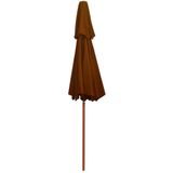 vidaXL Parasol dubbeldekker met houten paal 270 cm terracottakleurig
