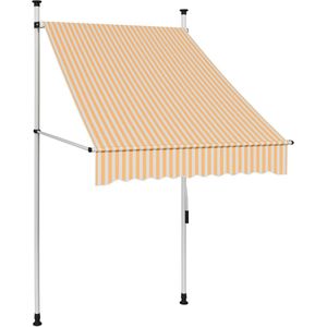 vidaXL Luifel handmatig uittrekbaar 100 cm oranje en witte strepen