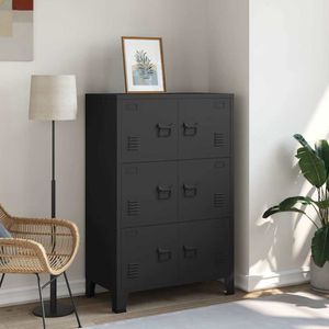 vidaXL Opbergkast industrieel 75x40x115 cm metaal zwart