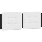 vidaXL Bedframe met hoofdbord kunstleer zwart en wit 140x190 cm