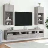 vidaXL Tv-meubels met LED-verlichting 2 st 40,5x30x80 cm grijs sonoma