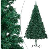 vidaXL Kunstkerstboom met verlichting en kerstballen 180 cm PVC groen