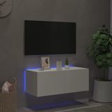 vidaXL Tv-wandmeubel met LED-verlichting 80x35x31 cm wit