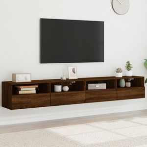 vidaXL Tv-wandmeubels 2 st 100x30x30 cm bewerkt hout bruin eikenkleur