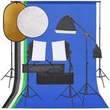 vidaXL Fotostudioset met verlichtingsset, achtergrond en reflector