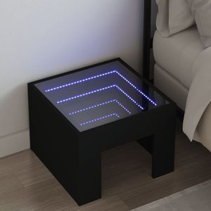 vidaXL Nachtkastje met Infinity LED 40x40x30 cm zwart