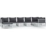 VidaXL 7-Delige Loungeset met Kussens Staal Wit