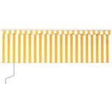 vidaXL Luifel automatisch uittrekbaar met rolgordijn 4,5x3 m geel wit