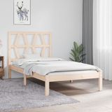 vidaXL Bedframe massief grenenhout zwart 75x190 cm