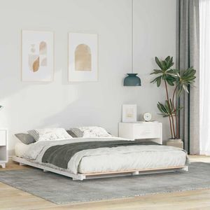 vidaXL Bedframe Wit 160 x 210 cm Massief grenenhout