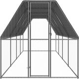 vidaXL Buitenhok voor kippen 2x8x2 m gegalvaniseerd staal