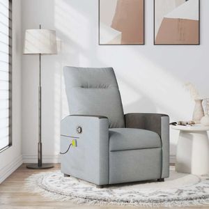 vidaXL Massagestoel verstelbaar stof lichtgrijs