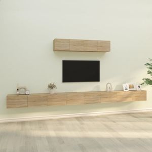 VidaXL 6-delige TV-meubelset - Bewerkt Hout - Sonoma Eikenkleurig