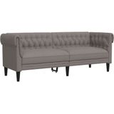 vidaXL Driezitsbank Chesterfield-stijl stof taupe