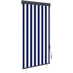 vidaXL Rolgordijn voor buiten 80x250 cm blauw en wit