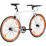 vidaXL Fiets met vaste versnelling 700 c 51 cm wit en oranje