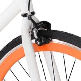 vidaXL Fiets met vaste versnelling 700 c 51 cm wit en oranje