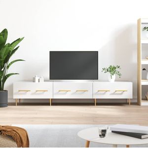 VidaXL TV-meubel 150x36x30 cm - Bewerkt Hout - Hoogglans Wit