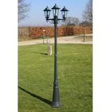 vidaXL Tuinlantaarn met 3 armen 215 cm aluminium donkergroen/zwart