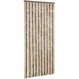 vidaXL Vliegengordijn 100x230 cm chenille donkerbruin en beige