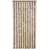 vidaXL Vliegengordijn 100x230 cm chenille donkerbruin en beige