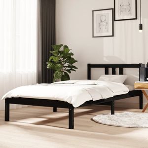 vidaXL-Bedframe-massief-hout-zwart-90x190-cm-3FT-Single