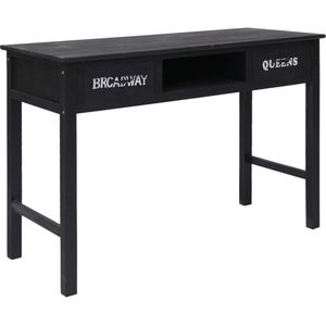 vidaXL Wandtafel 110x45x76 cm hout zwart