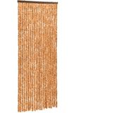 vidaXL-Vliegengordijn-56x200-cm-chenille-okerkleurig-en-wit