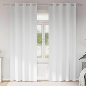 vidaXL Gordijnen - Verduisterend - Zuiverwit - Polyester - 2 Stuks